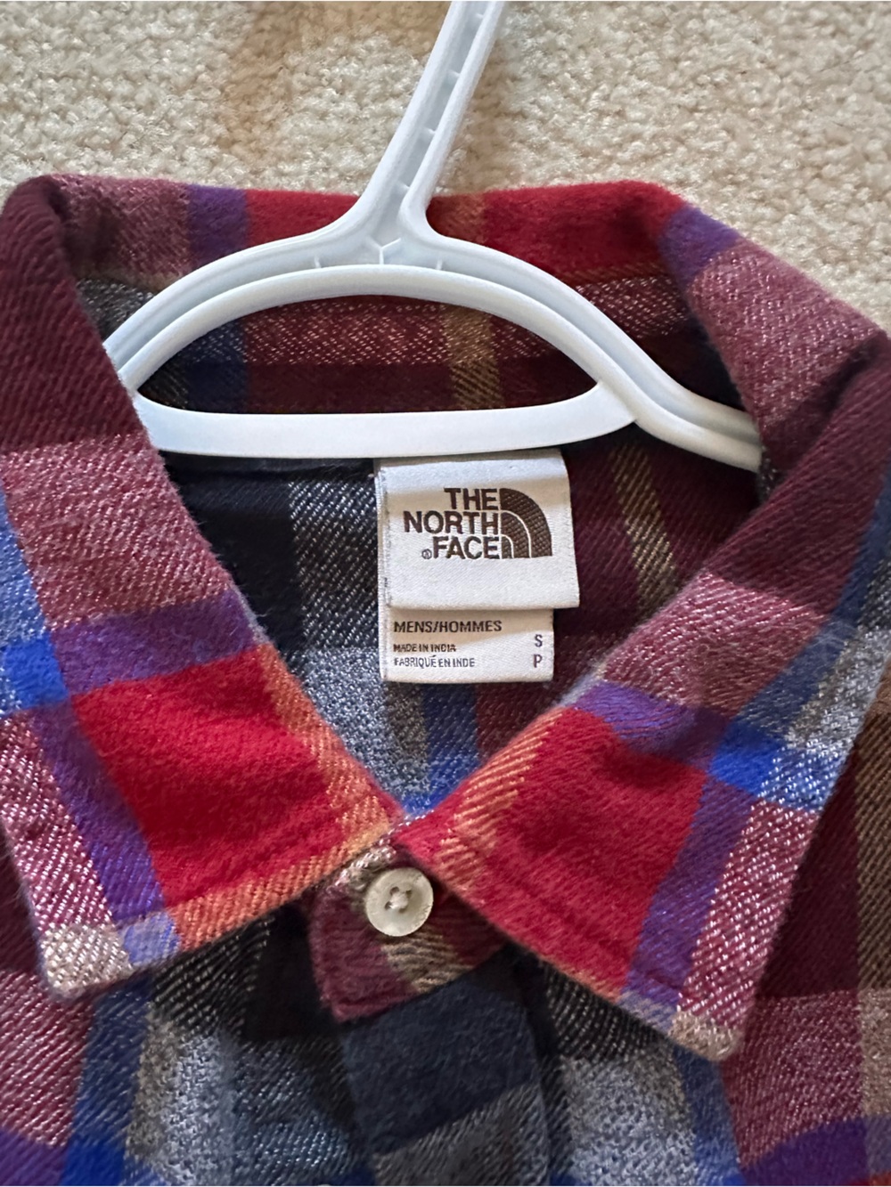 The North Face Red Plaid Fleece-Lined mens shirt